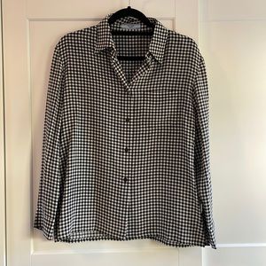 Prada silk check blouse , NWOT sz 44 (L)